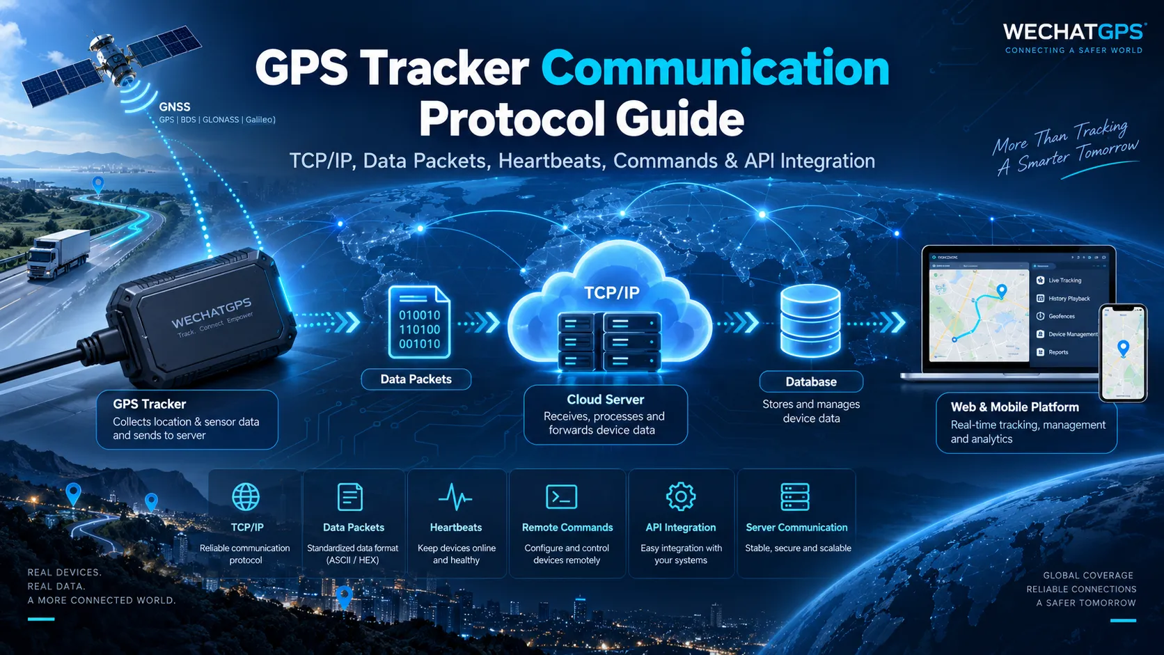 GPS Tracker Communication Protocol Guide: TCP/IP, Data Packets, Heartbeats, Commands and API Integration