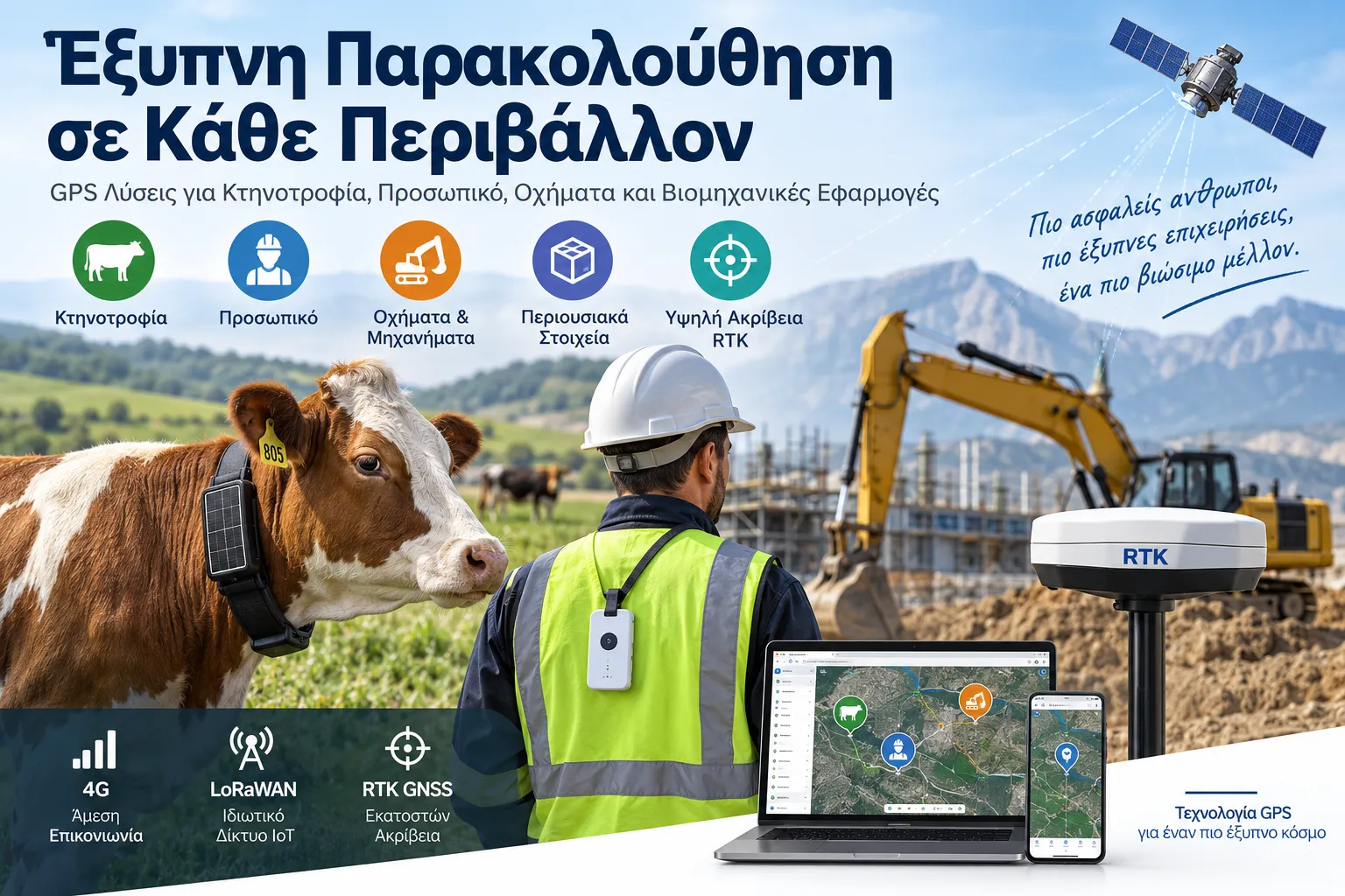 4G, LoRaWAN ή RTK GPS; Οδηγός Επιλογής GPS Tracker για Κτηνοτροφία και Βιομηχανία